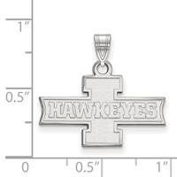 Sterling Silver Rhodium-plated LogoArt University of Iowa Hawkeyes Small Pendant view 2