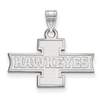 Sterling Silver Rhodium-plated LogoArt University of Iowa Hawkeyes Small Pendant view 1