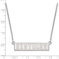 Sterling Silver Rhodium-plated LogoArt University of Kentucky Small Bar Pendant Necklace, 18" view 2