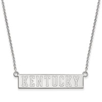 Sterling Silver Rhodium-plated LogoArt University of Kentucky Small Bar Pendant Necklace, 18" view 1