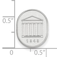 Sterling Silver Rhodium-plated LogoArt University of Mississippi 1848 Crest Lapel Pin view 3