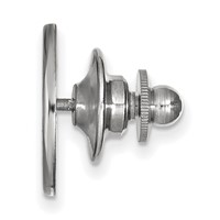Sterling Silver Rhodium-plated LogoArt University of Nebraska Letter N Disc Lapel Pin view 2