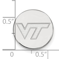 Sterling Silver Rhodium-plated LogoArt Virginia Tech V-t Lapel Pin view 3