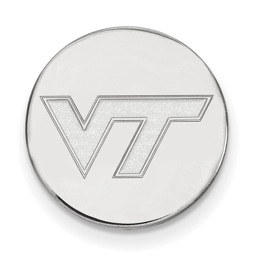Sterling Silver Rhodium-plated LogoArt Virginia Tech V-t Lapel Pin
