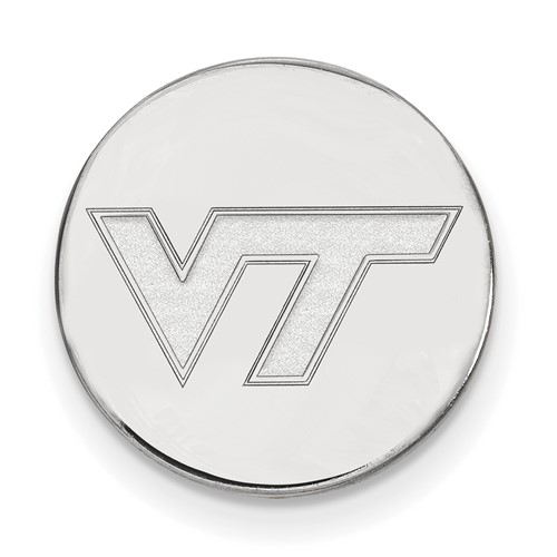 Sterling Silver Rhodium-plated LogoArt Virginia Tech V-t Lapel Pin