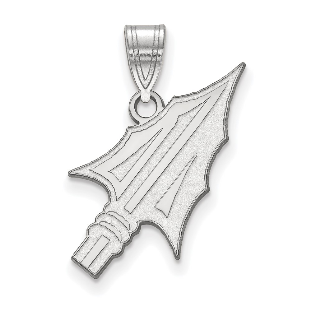 Sterling Silver Rhodium-plated LogoArt Florida State University Arrow Large Pendant