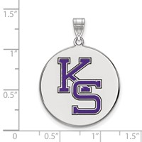 Sterling Silver Rhodium-plated LogoArt Kansas State University K-s Extra Large Enameled Disc Pendant view 2