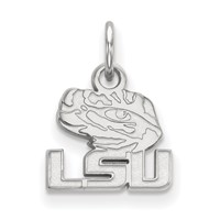 Sterling Silver Rhodium-plated LogoArt Louisiana State University L-s-u Tiger Eye Extra Small Pendant view 1