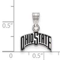 Sterling Silver Rhodium-plated LogoArt the Ohio State University Small Enameled Pendant view 2