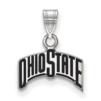 Sterling Silver Rhodium-plated LogoArt the Ohio State University Small Enameled Pendant view 1