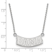 Sterling Silver Rhodium-plated LogoArt University of Alabama Small Pendant Necklace, 18" view 2