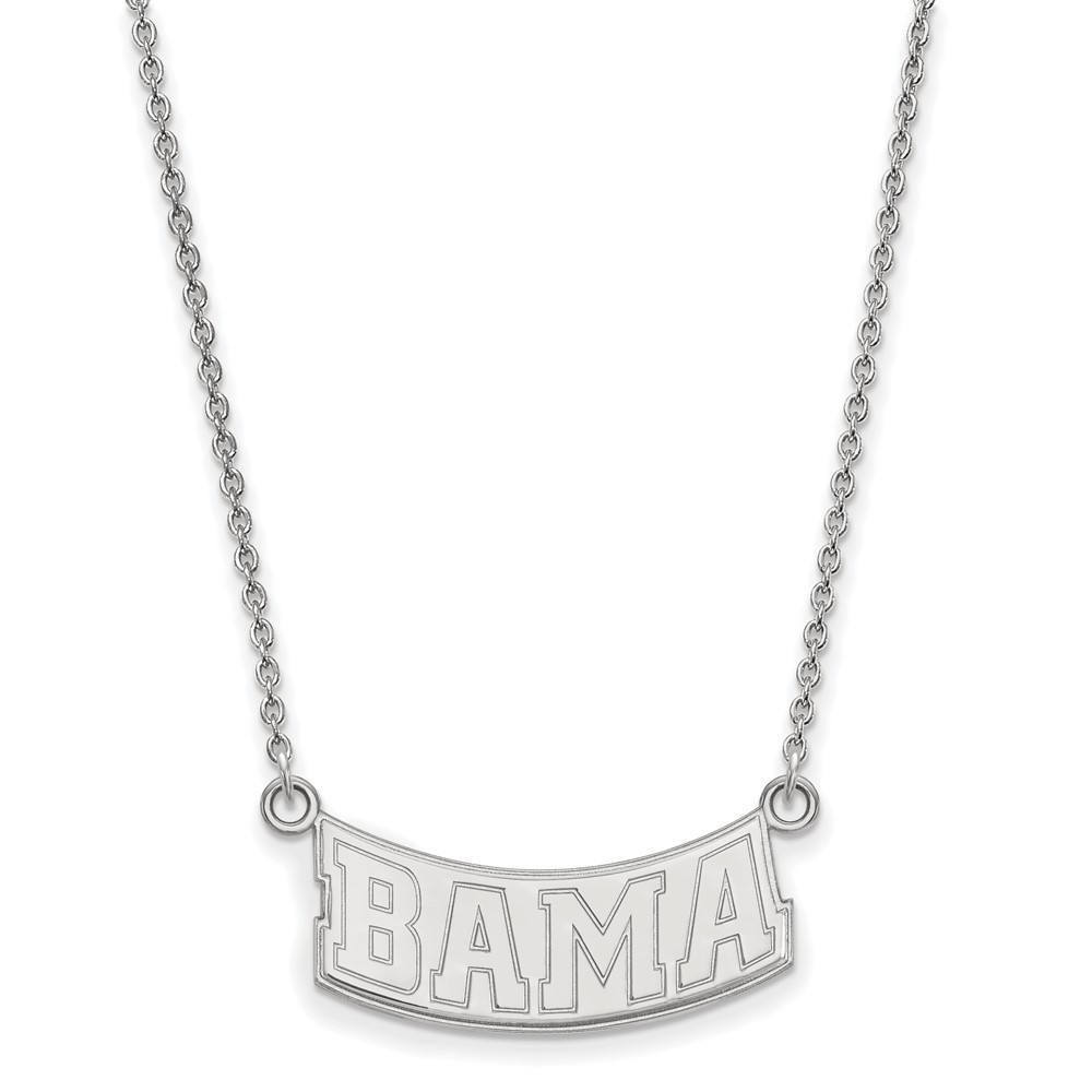 Sterling Silver Rhodium-plated LogoArt University of Alabama Small Pendant Necklace, 18"