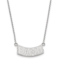 Sterling Silver Rhodium-plated LogoArt University of Alabama Small Pendant Necklace, 18" view 1