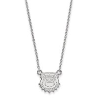 Sterling Silver Rhodium-plated LogoArt University of Georgia Bulldog Small Pendant Necklace, 18" view 1