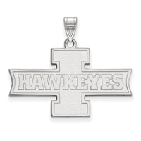 Sterling Silver Rhodium-plated LogoArt University of Iowa Hawkeyes Medium Pendant view 1