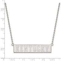 Sterling Silver Rhodium-plated LogoArt University of Kentucky Large Bar Pendant Necklace, 18" view 2