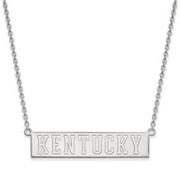 Sterling Silver Rhodium-plated LogoArt University of Kentucky Large Bar Pendant Necklace, 18" view 1
