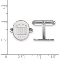 Sterling Silver Rhodium-plated LogoArt University of Mississippi 1848 Crest Cuff Links view 2
