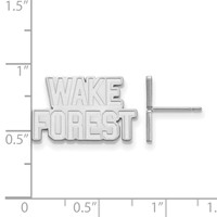 Sterling Silver Rhodium-plated LogoArt Wake Forest University W-f Small Post Earrings view 2