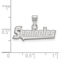 Sterling Silver Rhodium-plated LogoArt Florida State University Seminoles Script Small Pendant view 2