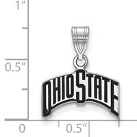 Sterling Silver Rhodium-plated LogoArt the Ohio State University Medium Enameled Pendant view 2