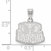Sterling Silver Rhodium-plated LogoArt University of Alabama Elephant Small Pendant view 2