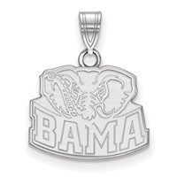 Sterling Silver Rhodium-plated LogoArt University of Alabama Elephant Small Pendant view 1