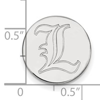 Sterling Silver Rhodium-plated LogoArt University of Louisville Letter L Lapel Pin view 3