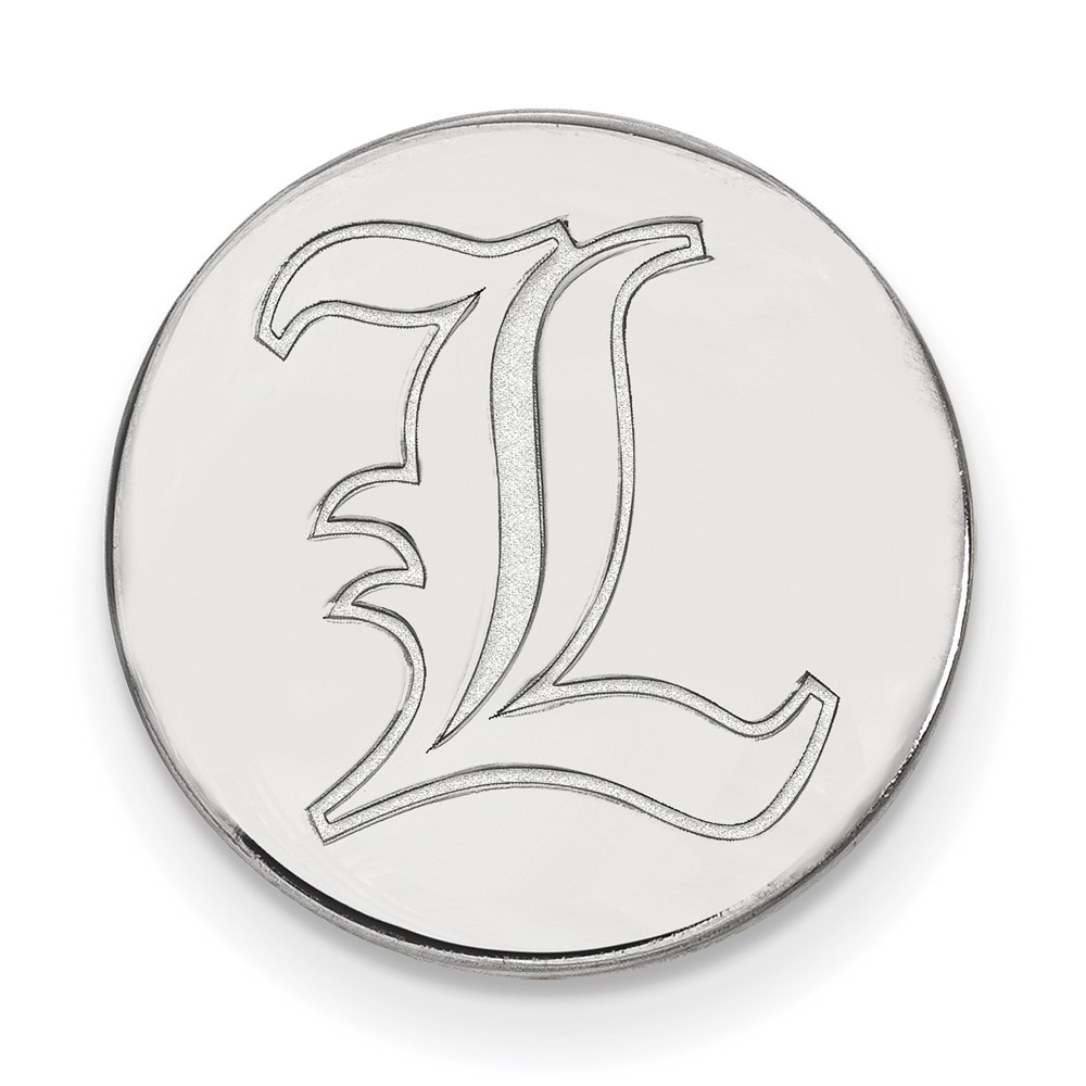Sterling Silver Rhodium-plated LogoArt University of Louisville Letter L Lapel Pin
