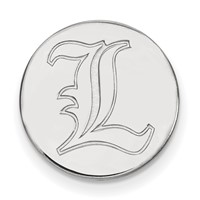 Sterling Silver Rhodium-plated LogoArt University of Louisville Letter L Lapel Pin view 1