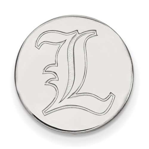 Sterling Silver Rhodium-plated LogoArt University of Louisville Letter L Lapel Pin