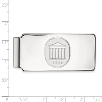 Sterling Silver Rhodium-plated LogoArt University of Mississippi 1848 Crest Money Clip view 2
