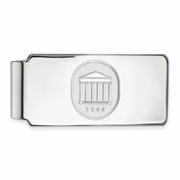 Sterling Silver Rhodium-plated LogoArt University of Mississippi 1848 Crest Money Clip view 1