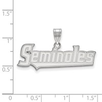 Sterling Silver Rhodium-plated LogoArt Florida State University Seminoles Script Large Pendant view 2