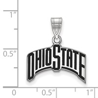 Sterling Silver Rhodium-plated LogoArt the Ohio State University Large Enameled Pendant view 2
