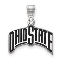 Sterling Silver Rhodium-plated LogoArt the Ohio State University Large Enameled Pendant view 1