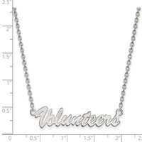Sterling Silver Rhodium-plated LogoArt University of Tennessee Volunteers Script Medium Pendant Necklace, 18" view 2