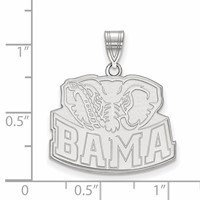 Sterling Silver Rhodium-plated LogoArt University of Alabama Elephant Large Pendant view 2