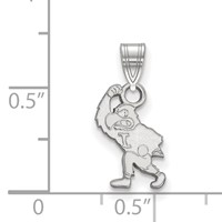 Sterling Silver Rhodium-plated LogoArt University of Iowa Hawk Mascot Small Pendant view 2