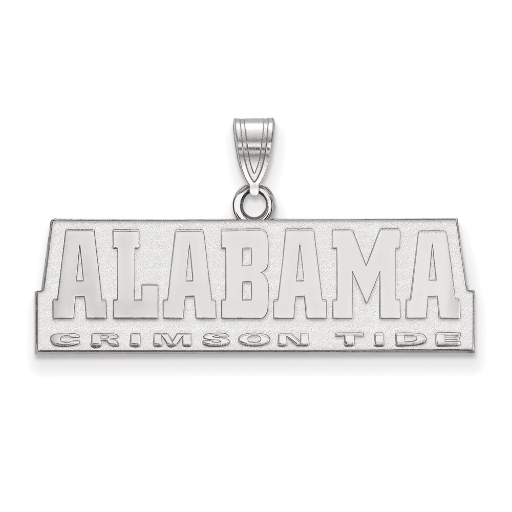 Sterling Silver Rhodium-plated LogoArt University of Alabama Crimson Tide Medium Pendant