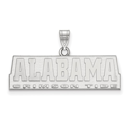 Sterling Silver Rhodium-plated LogoArt University of Alabama Crimson Tide Medium Pendant