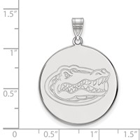 Sterling Silver Rhodium-plated LogoArt University of Florida Gator Extra Large Disc Pendant view 2
