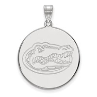 Sterling Silver Rhodium-plated LogoArt University of Florida Gator Extra Large Disc Pendant view 1