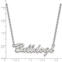 Sterling Silver Rhodium-plated LogoArt University of Georgia Bulldogs Script Pendant Necklace, 18" view 2