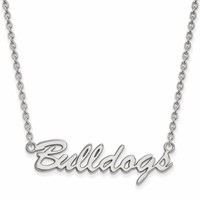 Sterling Silver Rhodium-plated LogoArt University of Georgia Bulldogs Script Pendant Necklace, 18" view 1