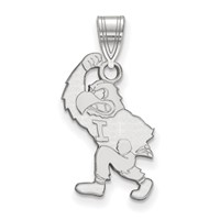 Sterling Silver Rhodium-plated LogoArt University of Iowa Hawk Mascot Large Pendant view 1