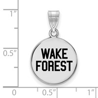 Sterling Silver Rhodium-plated LogoArt Wake Forest University W-f Deacon Medium Enameled Disc Pendant view 2