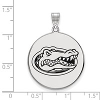 Sterling Silver Rhodium-plated LogoArt University of Florida Gator Extra Large Enameled Disc Pendant view 2