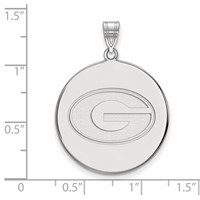 Sterling Silver Rhodium-plated LogoArt University of Georgia Letter G Extra Large Disc Pendant view 2
