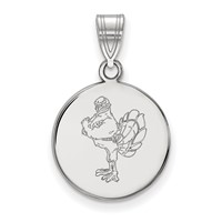 Sterling Silver Rhodium-plated LogoArt Virginia Tech HokieBird Medium Disc Pendant view 1
